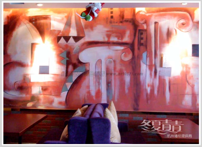 西餐厅墙绘 主题壁画