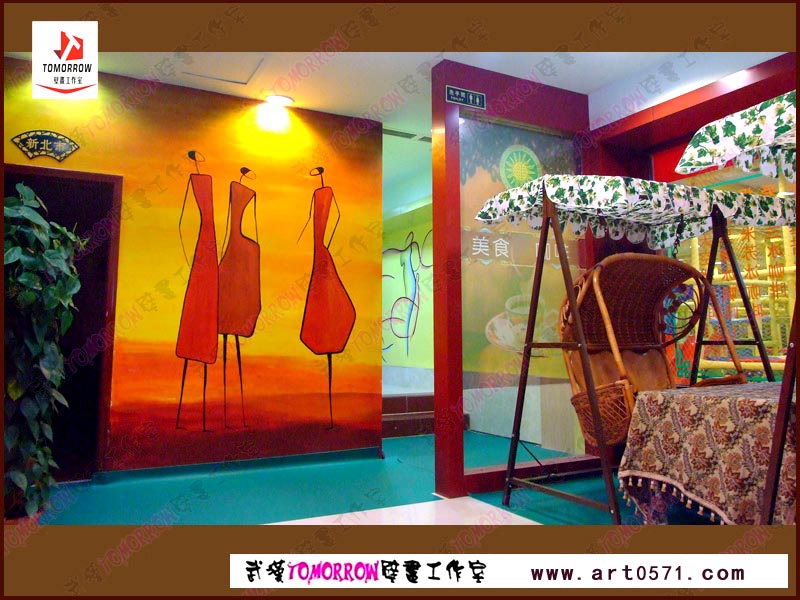 咖啡厅墙绘