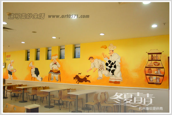 餐厅墙绘
