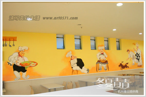 西餐厅墙绘
