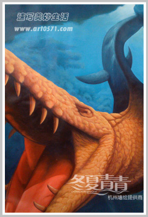 深海怪兽3d立体画 银泰城3d立体画展
