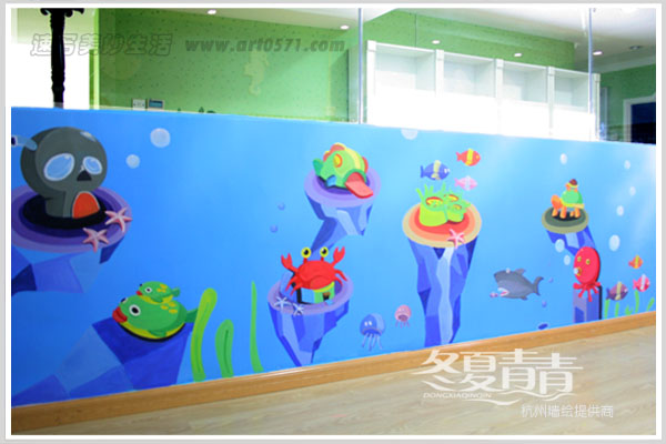 杭州清迹墙绘 海洋生物墙绘