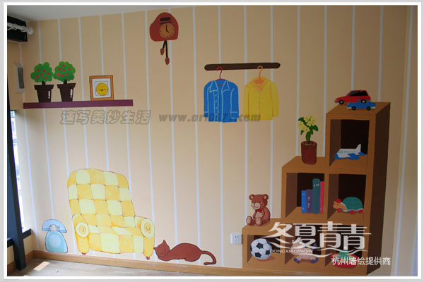 生活场景墙绘 英语培训机构墙绘