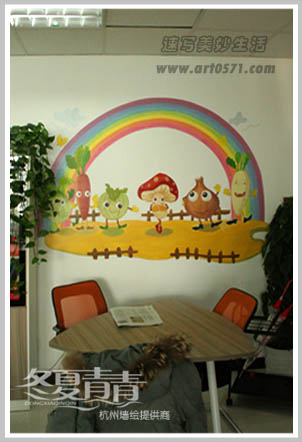 杭州墙绘公司 冬夏青青墙绘