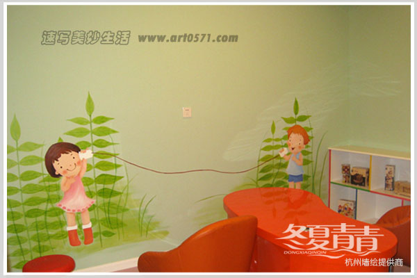 情商测评室墙绘