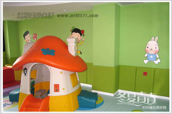 杭州联合宝贝运动测评室墙绘