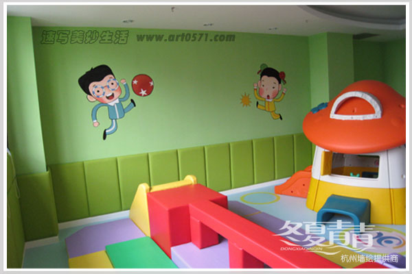 联合宝贝运动测评室墙绘