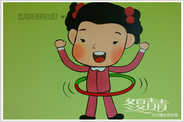 墙绘小女孩