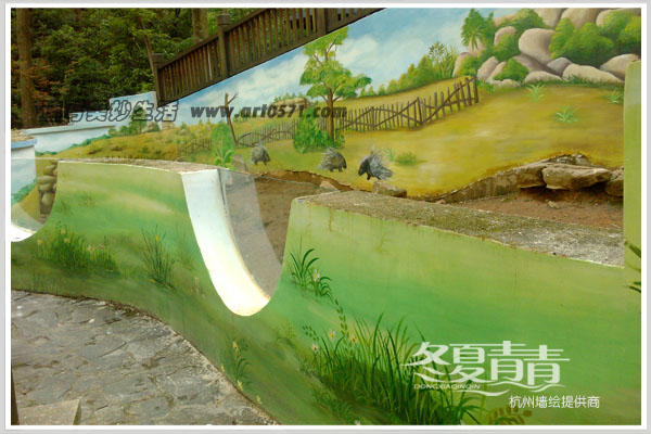 杭州墙绘 冬夏青青墙绘