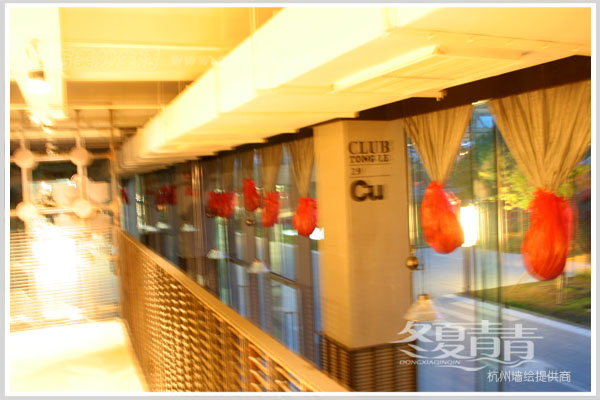 餐厅墙绘 粉笔画 冬夏青青