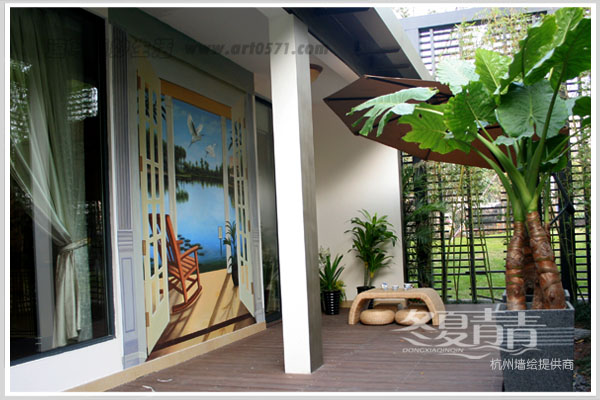 3d立体画 风景白鹭