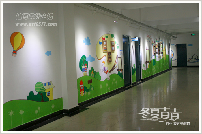 笕桥小学墙绘 