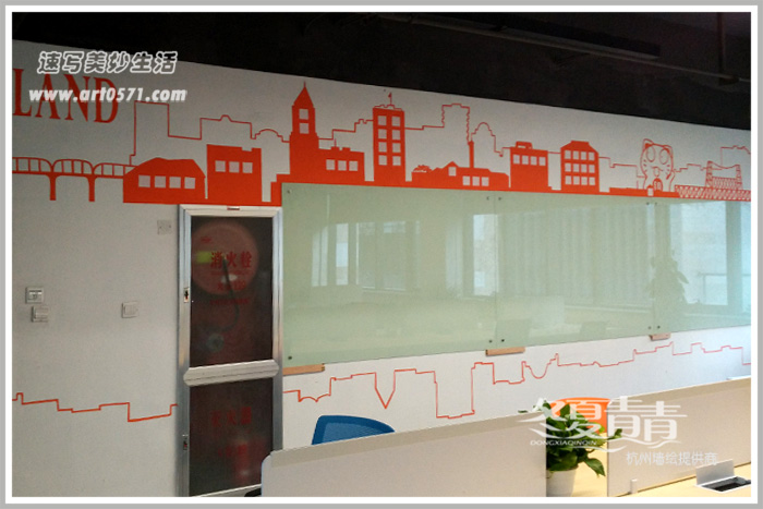 办公室墙绘 杭州梦想小镇墙绘 杭州铜掌柜墙绘