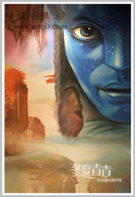 冬夏青青墙绘，电影院墙绘，萧山德纳影城墙绘