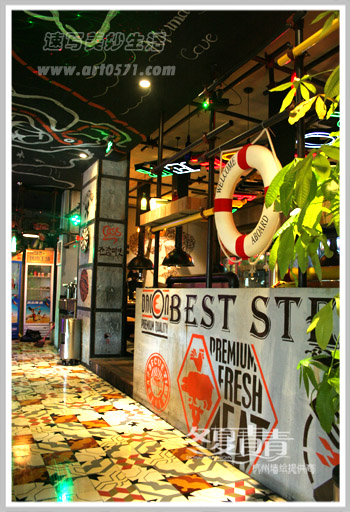 阿迷香烤肉工厂墙绘 杭州冬夏青青墙绘 下沙墙绘