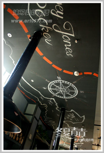 下沙墙绘 杭州冬夏青青墙绘 餐厅墙绘 粉笔画墙绘